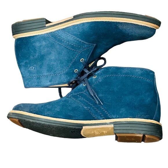 UGG Dagmann Chukka Boots Grizzly Blue Suede Treadlite Men’s Size 7.5 - Picture 1 of 8